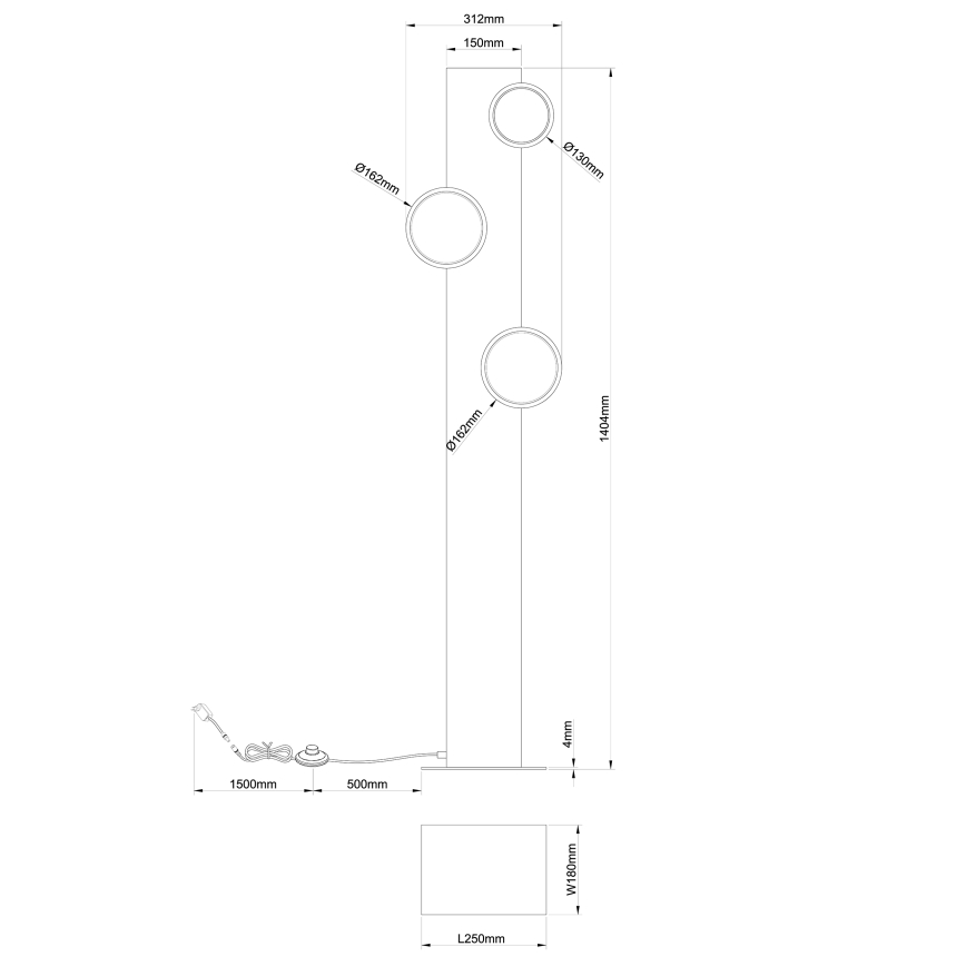 Brilliant - LED golvlampa CHEESY LED/20W/230V tall - FSC certifierade