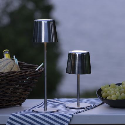 Brilliant - LED Ljusreglerad beröring utomhus lampa XAANA LED/4W/5V 3000/4000/6500K 2600 mAh IP44 skinande krom