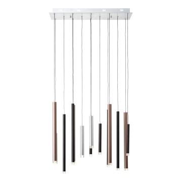 Brilliant - LED-pendel med dimmer på vajer CEMBALO LED/60W/230V matt krom/svart/brun
