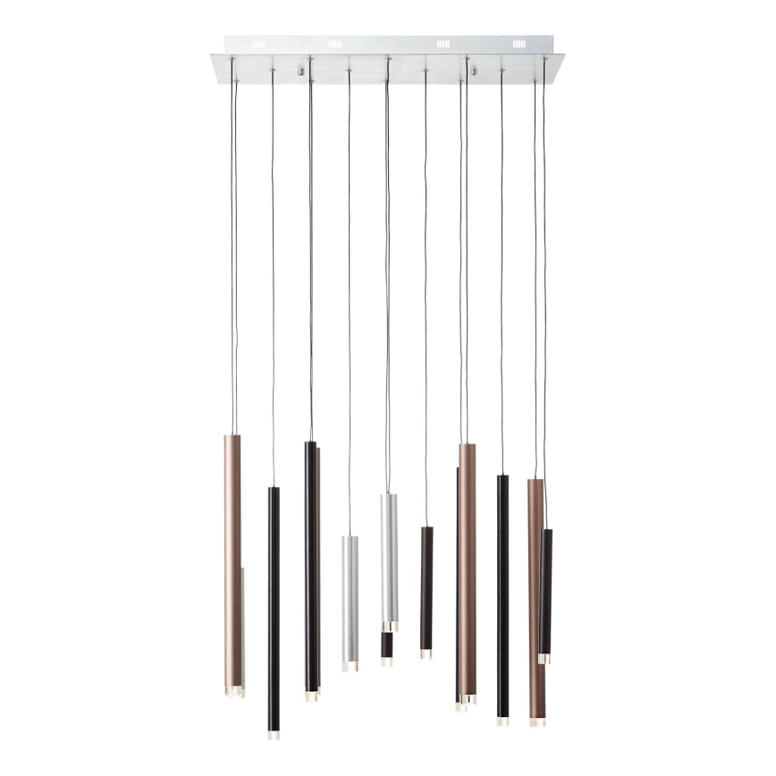 Brilliant - LED-pendel med dimmer på vajer CEMBALO LED/60W/230V matt krom/svart/brun