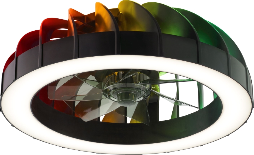 Brilliant - LED RGBW Dimbar takfläkt med ljus FANORA LED/30W/230V 2700-6500K Ø 46 cm svart + fjärrkontroll