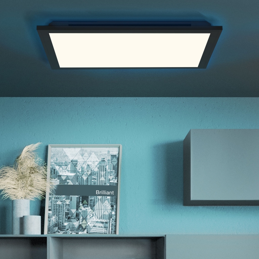 Brilliant - LED RGBW Dimbar taklampa ALLIE LED/24W/230V 2700-6500K svart + fjärrkontroll