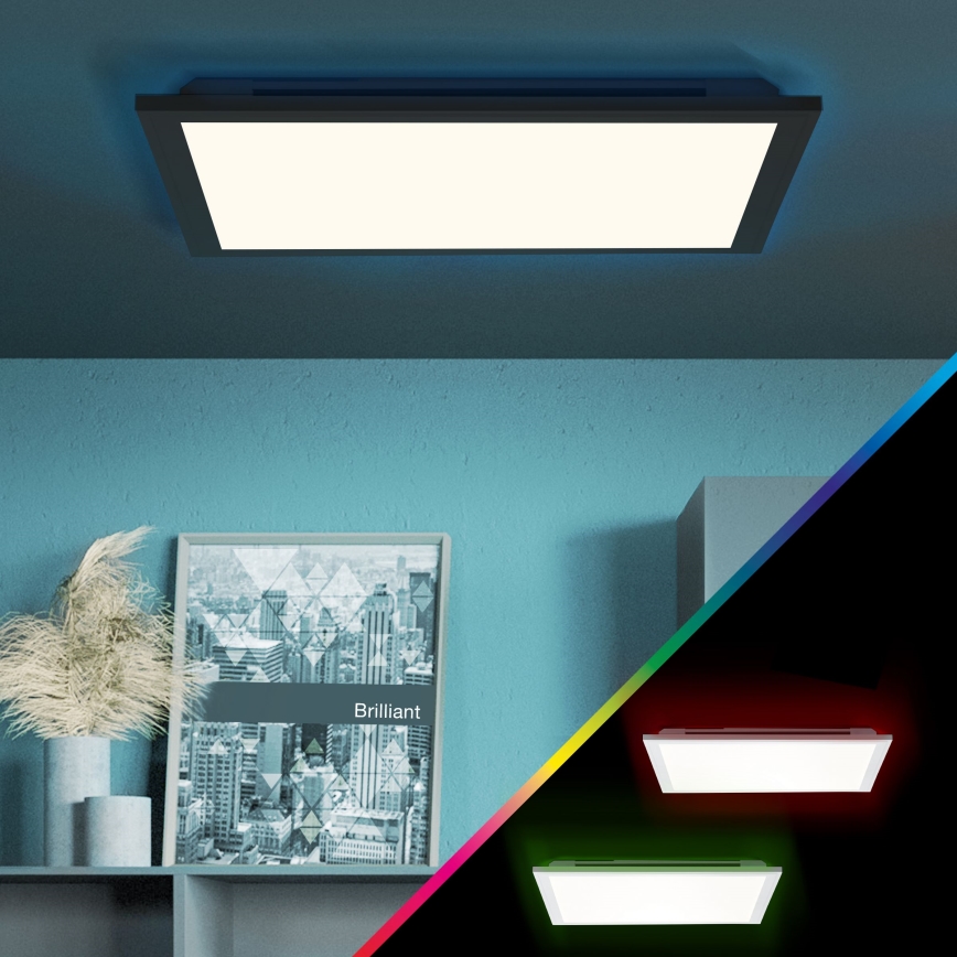Brilliant - LED RGBW Dimbar taklampa ALLIE LED/24W/230V 2700-6500K svart + fjärrkontroll