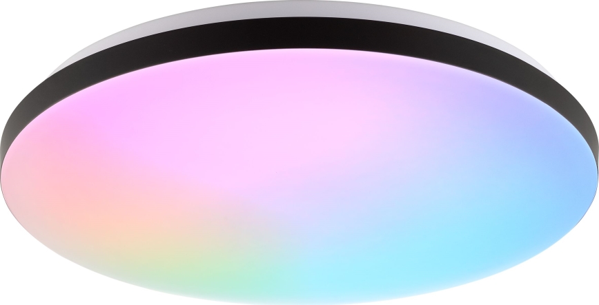 Brilliant - LED RGBW Dimbar taklampa LIVIO LED/20W/230V 3000-6500K diameter 49 cm svart + fjärrkontroll