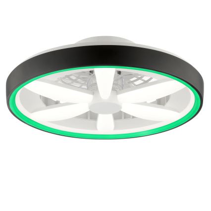 Brilliant - LED RGBW Takfläkt med dimmer med belysning GAIANO LED/48W/230V 2700-6500K svart + fjärrkontroll