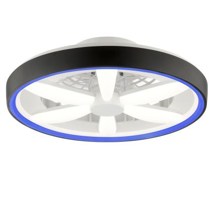 Brilliant - LED RGBW Takfläkt med dimmer med belysning GAIANO LED/48W/230V 2700-6500K svart + fjärrkontroll