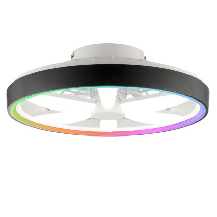 Brilliant - LED RGBW Takfläkt med dimmer med belysning GAIANO LED/48W/230V 2700-6500K svart + fjärrkontroll