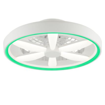 Brilliant - LED RGBW Takfläkt med dimmer med belysning GAIANO LED/48W/230V 2700-6500K vit + fjärrkontroll