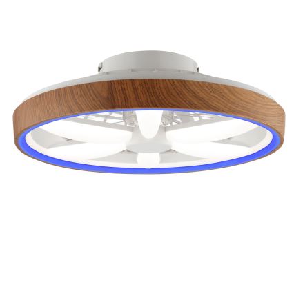 Brilliant - LED RGBW Takfläkt med dimmer GAIANO LED/24W/230V 2700-6500K diameter 48 cm brun + fjärrkontroll