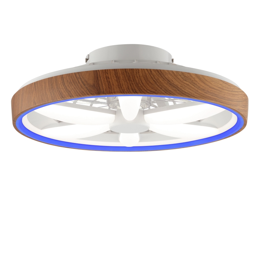 Brilliant - LED RGBW Takfläkt med dimmer GAIANO LED/24W/230V 2700-6500K diameter 48 cm brun + fjärrkontroll