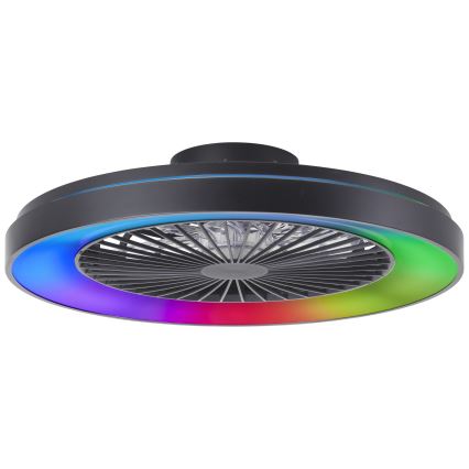 Brilliant - LED RGBW Takfläkt med dimmer MAZZARO LED/24W/230V 3000-6500K diameter 58 cm svart + fjärrkontroll