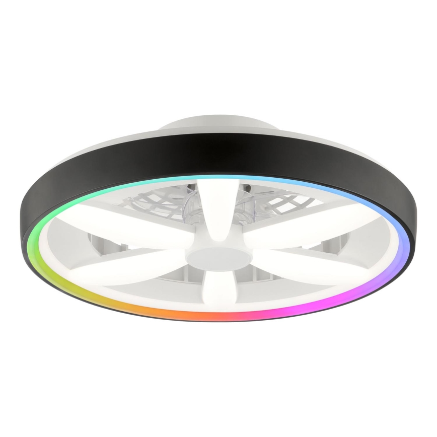 Brilliant - LED RGBW Takfläkt med dimmer med belysning GAIANO LED/48W/230V 2700-6500K svart + fjärrkontroll