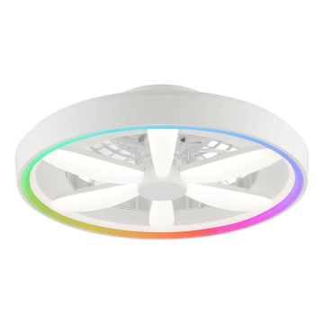Brilliant - LED RGBW Takfläkt med dimmer med belysning GAIANO LED/48W/230V 2700-6500K vit + fjärrkontroll