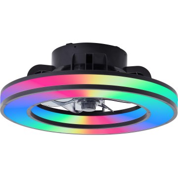 Brilliant - LED RGBW Takfläkt med dimmer MONDELLO LED/26W/230V 2700-6500K diameter 41 cm svart + fjärrkontroll