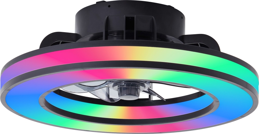 Brilliant - LED RGBW Takfläkt med dimmer MONDELLO LED/26W/230V 2700-6500K diameter 41 cm svart + fjärrkontroll