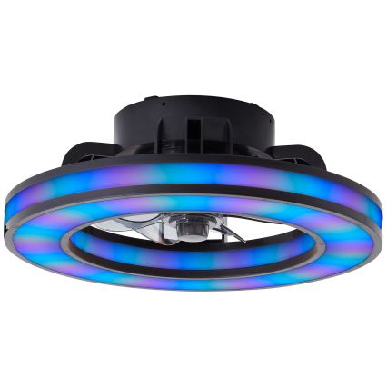Brilliant - LED RGBW Takfläkt med dimmer MONDELLO LED/26W/230V 2700-6500K diameter 41 cm svart + fjärrkontroll