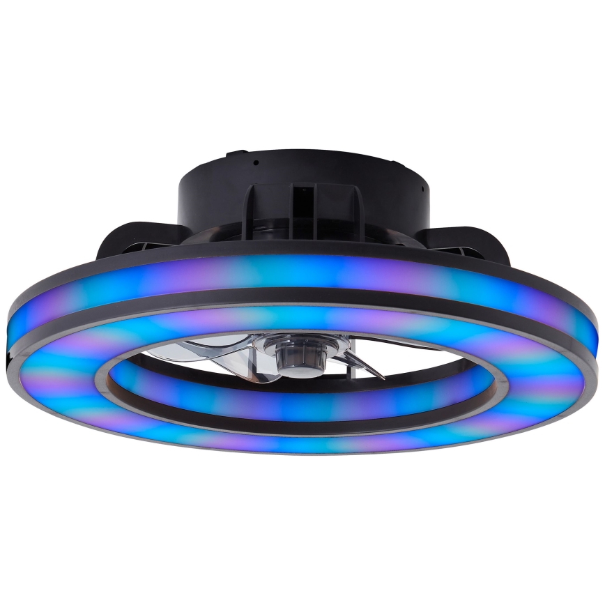 Brilliant - LED RGBW Takfläkt med dimmer MONDELLO LED/26W/230V 2700-6500K diameter 41 cm svart + fjärrkontroll