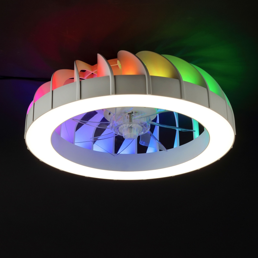 Brilliant - LED RGBW Dimbar takfläkt med ljus FANORA LED/30W/230V 2700-6500K Ø 46 cm vit + fjärrkontroll