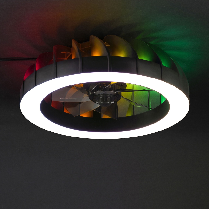 Brilliant - LED RGBW Dimbar takfläkt med ljus FANORA LED/30W/230V 2700-6500K Ø 46 cm svart + fjärrkontroll