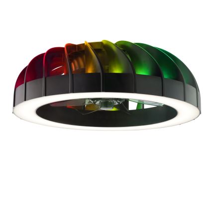 Brilliant - LED RGBW Dimbar takfläkt med ljus FANORA LED/30W/230V 2700-6500K Ø 46 cm svart + fjärrkontroll