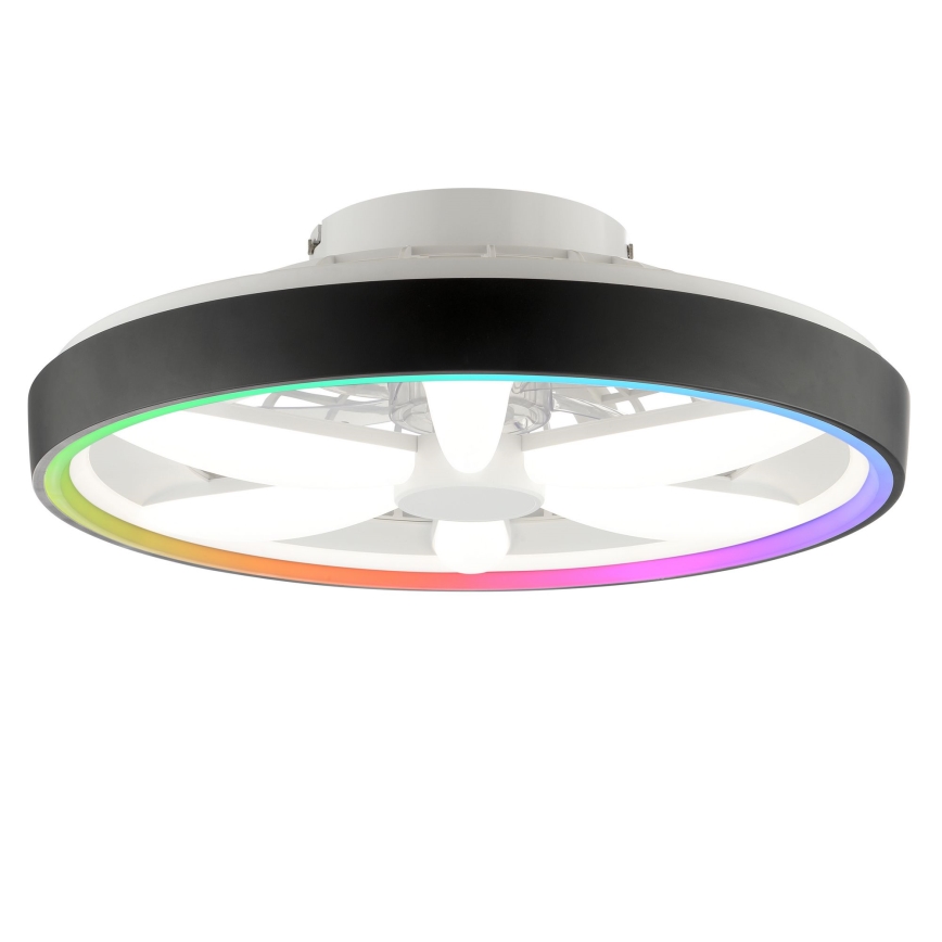 Brilliant - LED RGBW Dimbar takfläkt med ljus GAIANO LED/48W/230V 2700-6500K svart + fjärrkontroll