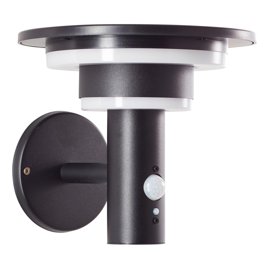 Brilliant - LED solcell väggbelysning med sensor GARVINA LED/3W/3,7V 2000 mAh IP44 svart