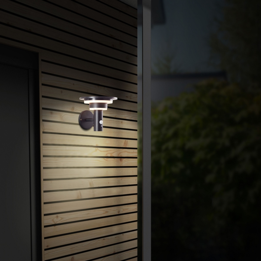 Brilliant - LED solcell väggbelysning med sensor GARVINA LED/3W/3,7V 2000 mAh IP44 svart