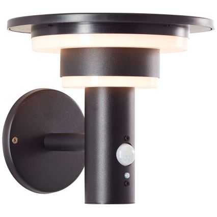 Brilliant - LED solcell väggbelysning med sensor GARVINA LED/3W/3,7V 2000 mAh IP44 svart