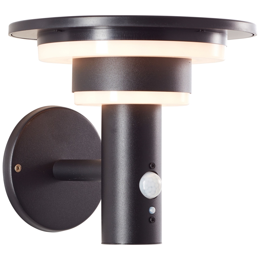 Brilliant - LED solcell väggbelysning med sensor GARVINA LED/3W/3,7V 2000 mAh IP44 svart