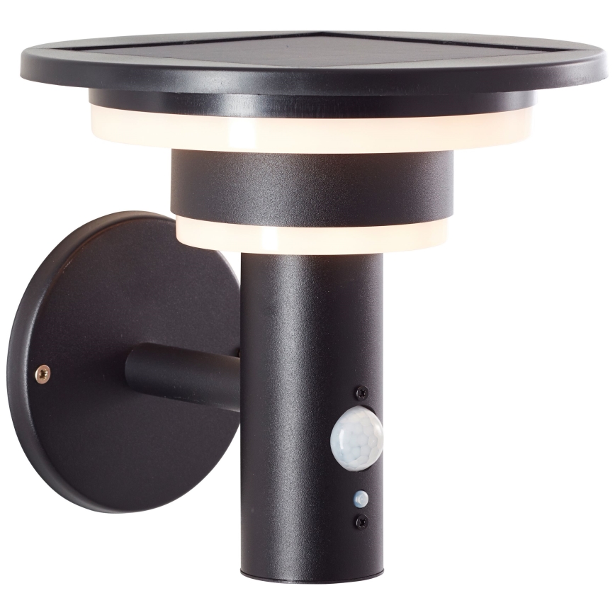 Brilliant - LED solcell väggbelysning med sensor GARVINA LED/3W/3,7V 2000 mAh IP44 svart