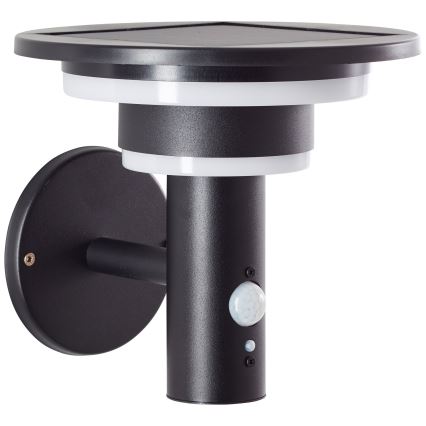 Brilliant - LED solcell väggbelysning med sensor GARVINA LED/3W/3,7V 2000 mAh IP44 svart