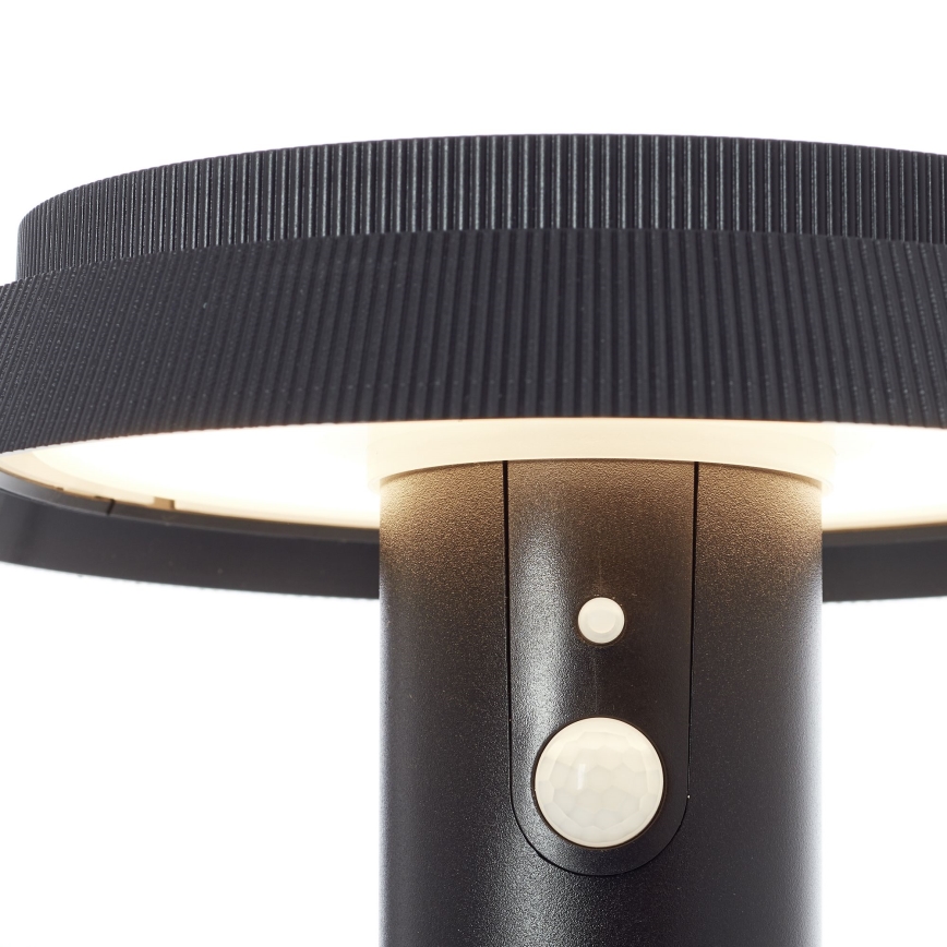 Brilliant - LED solcellslampa med sensor ALVERO LED/4W/3,7V 50 cm IP44 svart