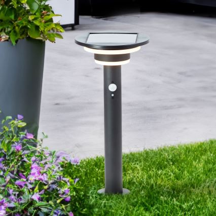 Brilliant - LED solcellslampa med sensor GARVINA LED/3W/3,7V 45 cm IP44 svart