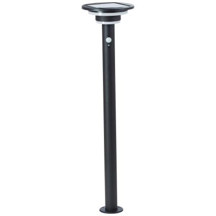 Brilliant - LED solcellslampa med sensor GARVINA LED/3W/3,7V 85 cm IP44 svart