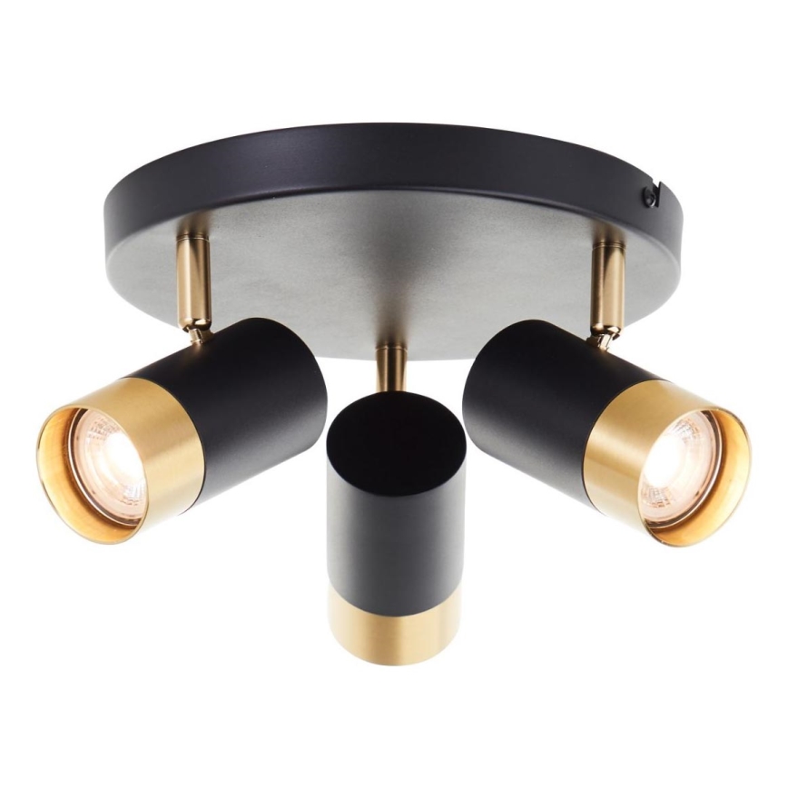 Brilliant - LED-spot VIGOLO 3xGU10/5W/230V svart/guld