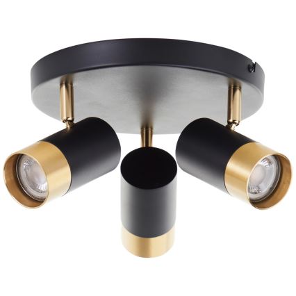 Brilliant - LED-spot VIGOLO 3xGU10/5W/230V svart/guld