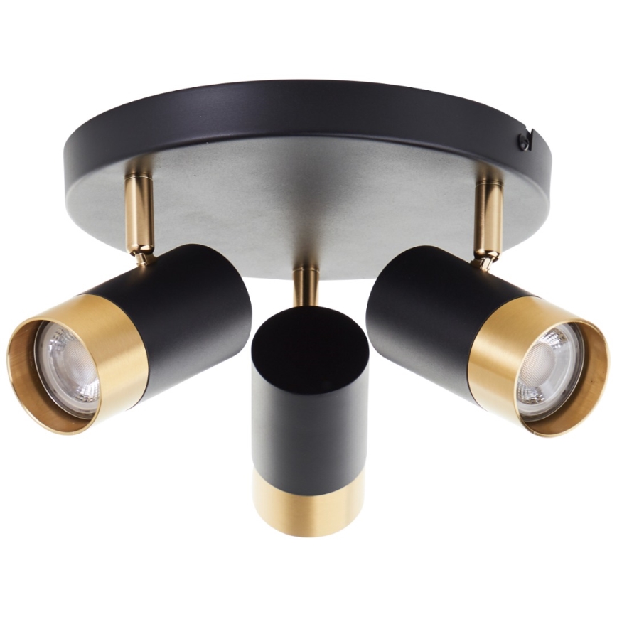 Brilliant - LED-spot VIGOLO 3xGU10/5W/230V svart/guld