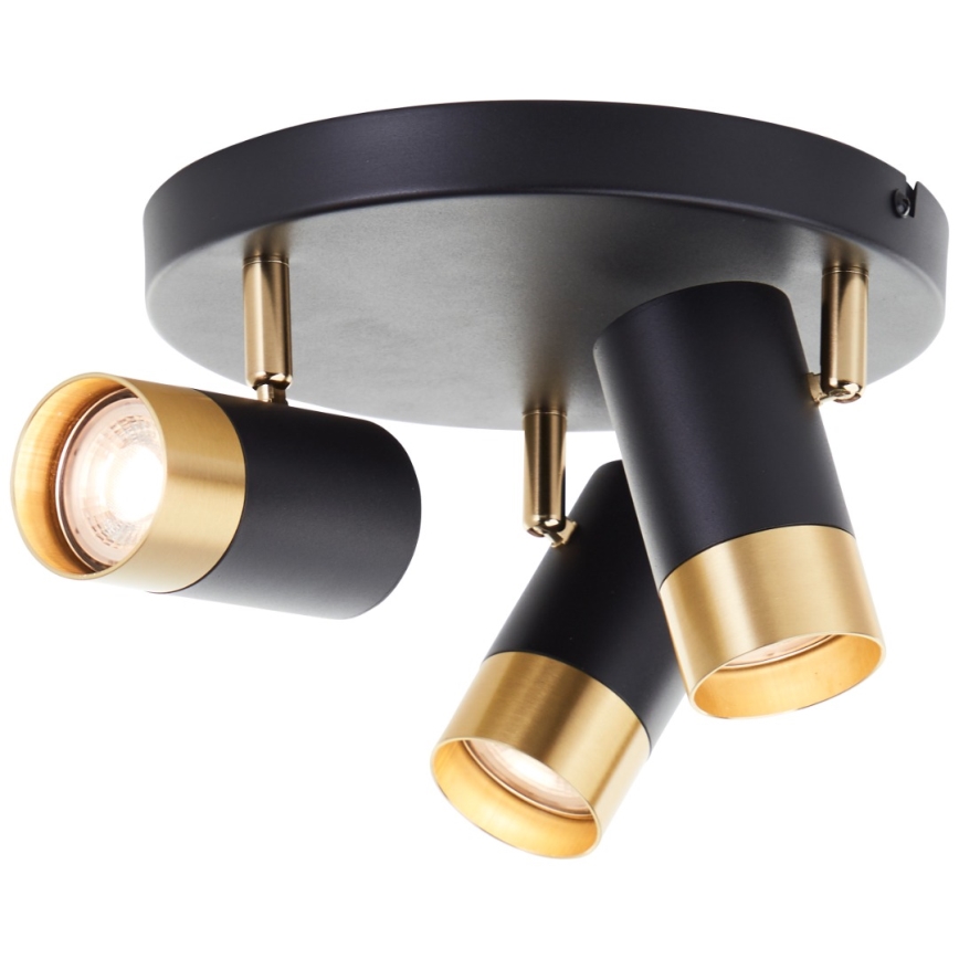 Brilliant - LED-spot VIGOLO 3xGU10/5W/230V svart/guld