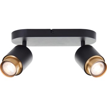 Brilliant - LED-spotlampa COVELO 2xGU10/5W/230V svart/guld