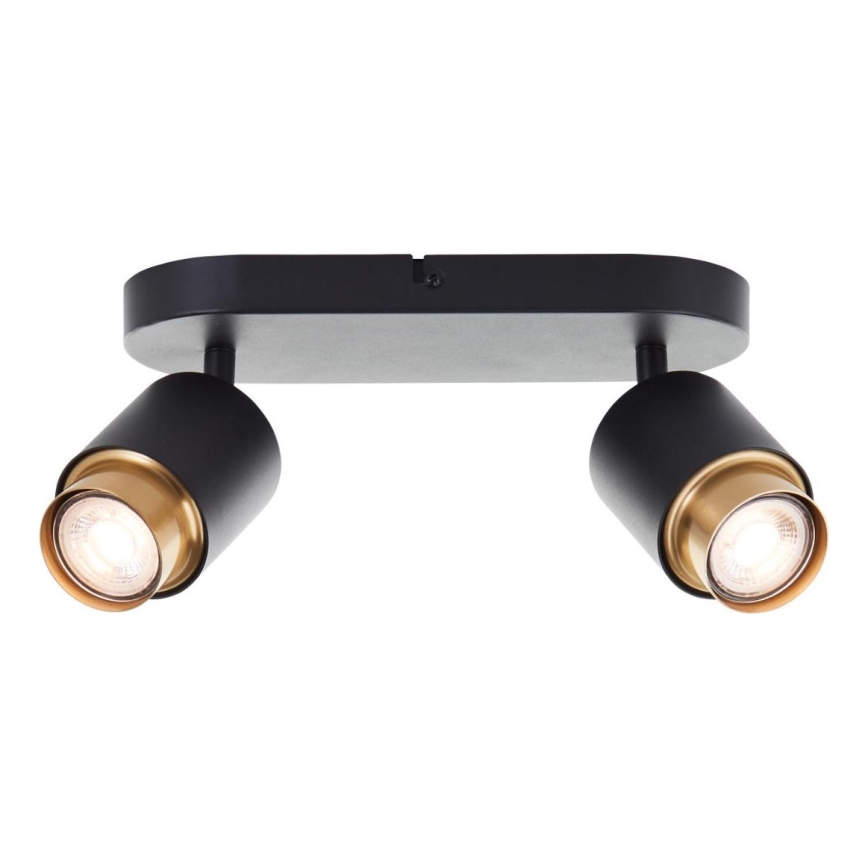 Brilliant - LED-spotlampa COVELO 2xGU10/5W/230V svart/guld