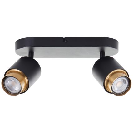 Brilliant - LED-spotlampa COVELO 2xGU10/5W/230V svart/guld