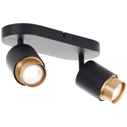 Brilliant - LED-spotlampa COVELO 2xGU10/5W/230V svart/guld