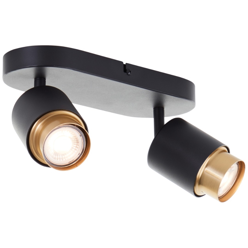 Brilliant - LED-spotlampa COVELO 2xGU10/5W/230V svart/guld