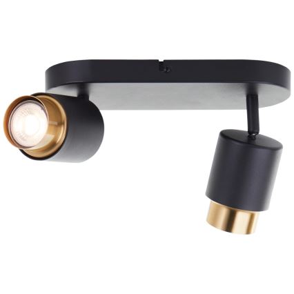 Brilliant - LED-spotlampa COVELO 2xGU10/5W/230V svart/guld