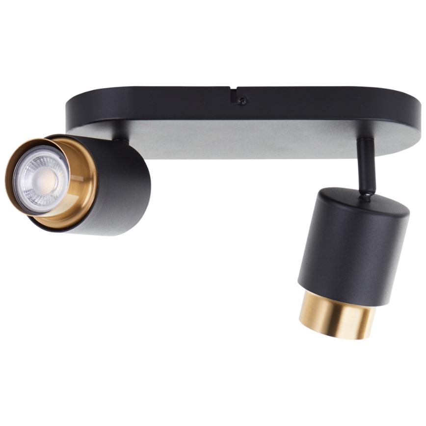 Brilliant - LED-spotlampa COVELO 2xGU10/5W/230V svart/guld