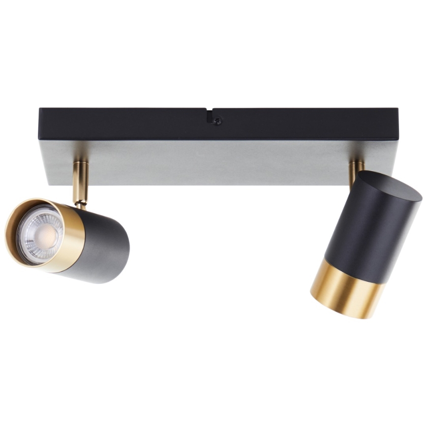 Brilliant - LED-spotlampa COVELO 2xGU10/5W/230V svart/guld