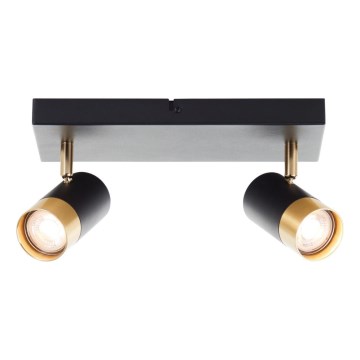 Brilliant - LED-spotlampa VIGOLO 2xGU10/5W/230V svart/guld