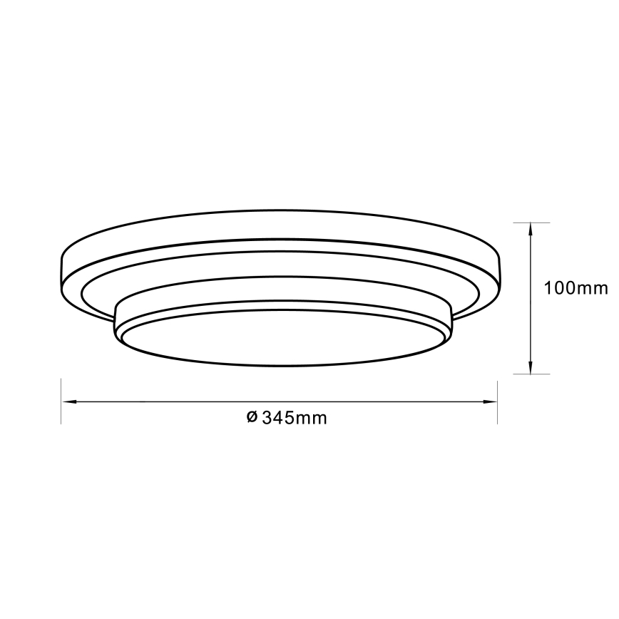Brilliant - LED taklampa MALMÖ LED/12W/230V 3000K diameter 34,5 cm svart