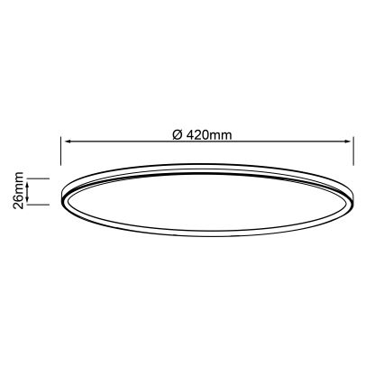 Brilliant - LED taklampa MILTON LED/24W/230V Ø 42 cm svart