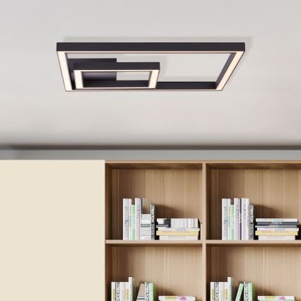 Brilliant - LED taklampa QUON LED/24W/230V 3000K 40x40 cm svart